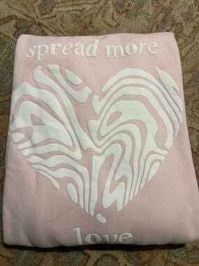 Pink 'Spread More Love' Graphic Hoodie
